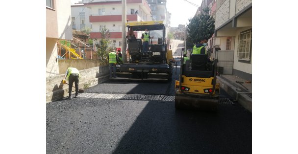 Gebze Sokaklarında  Sıcak Asfalt Çalışmaları