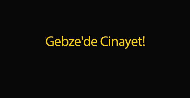 Gebze'de Cinayet!