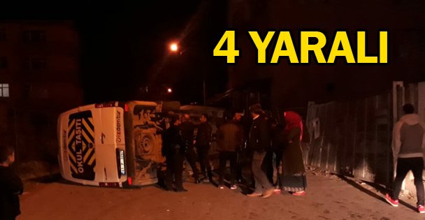 Gebze'de servis minibüsüyle otomobil çarpıştı: 4 yaralı