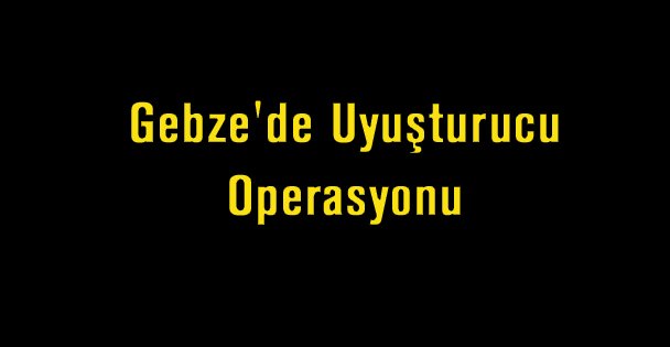 Gebze'de Uyuşturucu Operasyonu