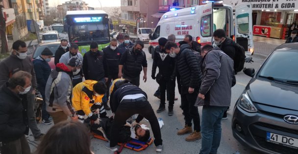 Gebze'deki trafik kazasında motosiklet sürücüsü yaralandı
