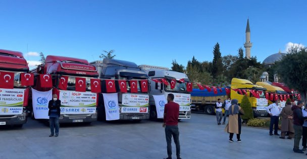 Gebze'den İdlib'e 10 Tır İnsani Yardım