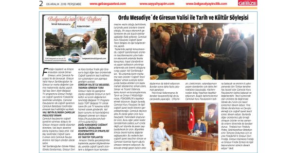 Giresun Valisi ile Tarih Ve Kültür Söyleşisi
