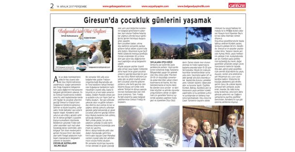 Giresun'da Çocukluk Günlerini Yaşamak