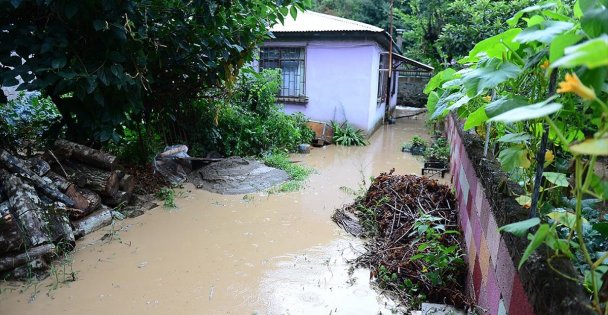 Giresun'da sağanak nedeniyle dereler taştı
