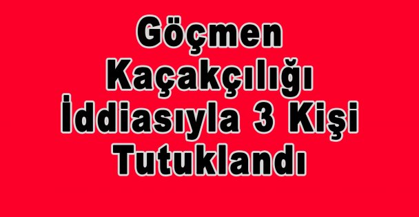 Göçmen Kaçakçılığı İddiasıyla 3 Kişi Tutuklandı