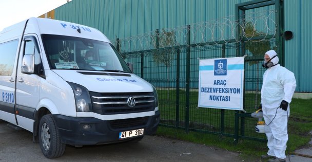 Günde 60 servis aracı dezenfekte ediliyor