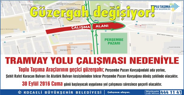 Güzergah değişiyor!