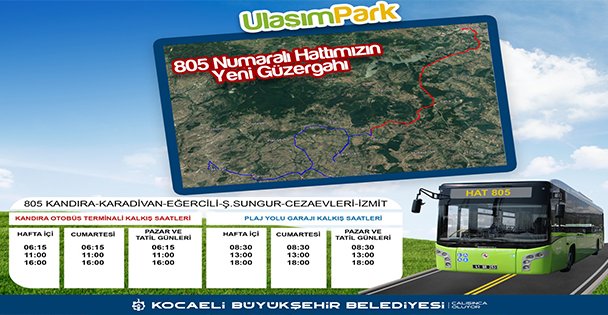 Hat 805 İle Kandıra Merkeze Aktarmasız Ulaşım