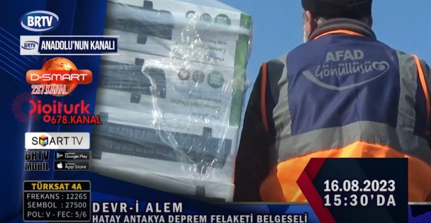 Hatay Antakya Deprem Felaketi Belgeseli ile BRTV Ekranlarında