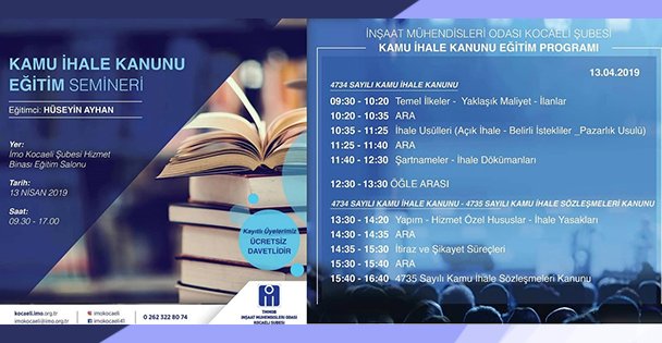 İMO Kocaeli Eğitim Düzenleyecek