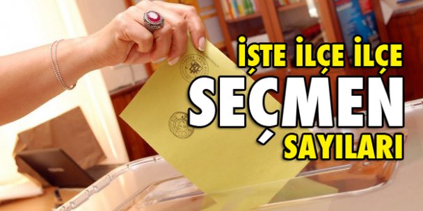 İşte ilçe ilçe seçmen sayıları