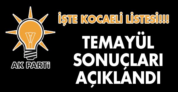 İşte Kocaeli'nin temayül sonuçları!