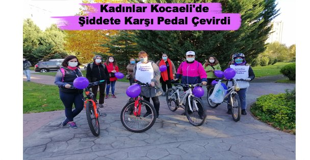 Kadınlar Kocaeli'de Şiddete Karşı Pedal Çevirdi