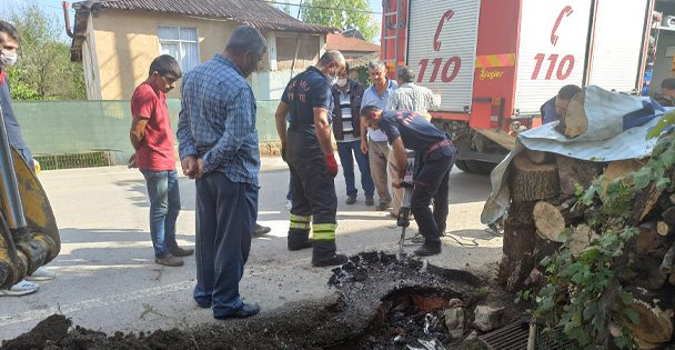 Kanalizasyona Düşen Köpek Yavrusunu İtfaiye Kurtardı