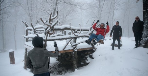 Kartepe'de kar yağışı