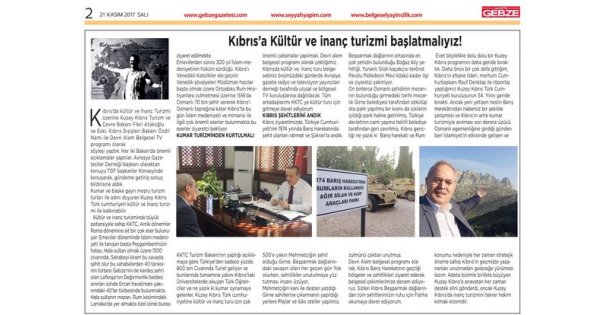 Kıbrıs'a Kültür Ve İnanç Turizmi Başlatmalıyız!