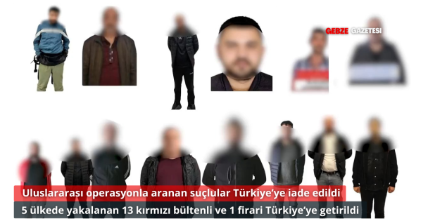 Kırmızı Bültenle Aranan 13 Suçlu ve 1 Firari Türkiyeye İade Edildi