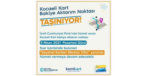 Kocaeli Kart Bakiye Aktarım Noktası Kocaeli Fuarı'na Taşınıyor