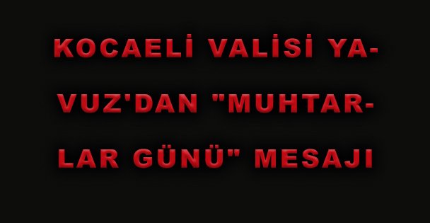 Kocaeli Valisi Yavuz'dan 