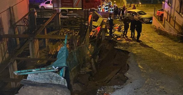 Kocaeli'de aynı mahallede ikinci kez istinat duvarı ve yol çöktü