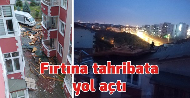 Kocaeli'de fırtına tahribata yol açtı