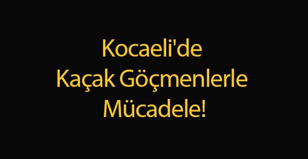 Kocaeli'de Kaçak Göçmenlerle Mücadele!