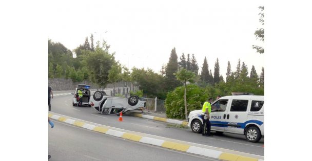 Kocaeli'de otomobil takla attı: 1 yaralı