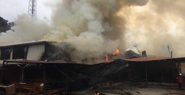 Kocaeli'de palet fabrikasının depolama alanı yangında hasar gördü