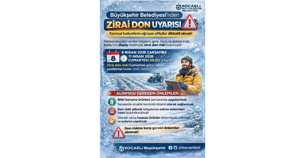 Kocaelide üreticilere zirai don uyarısı