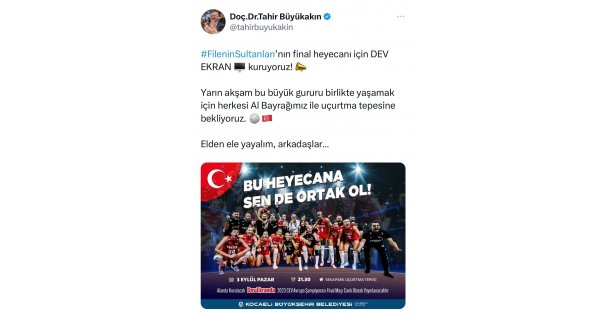 Kocaeliler, Filenin Sultanları'nın final maçı için tek yürek olacak