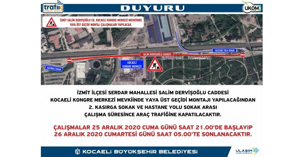 Kongre Merkezi Bölgesinde Üst Geçit Montajı Yapılacak