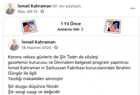Korona Vebası Günlerinde Şiir Tadında Söyleşi