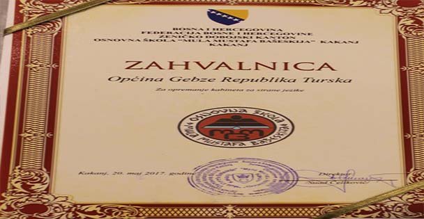 Köşker'e Bosna'dan Teşekkür