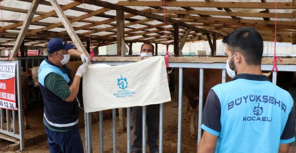 Kurban çadırlarında ilaçlama yapıldı