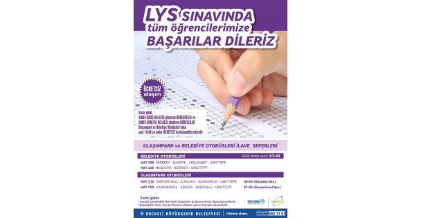 LYS için ücretsiz ulaşım