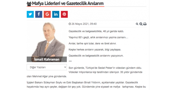 Mafya Liderleri ve Gazetecilik Anılarım