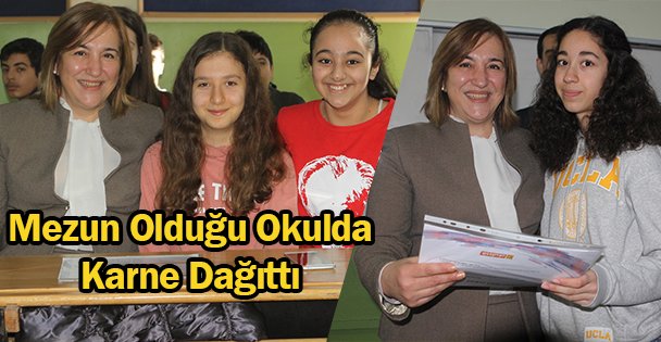 Mezun Olduğu Okulda Karne Dağıttı