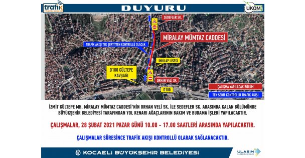 Miralay Mümtaz Caddesi'nde Hafta Sonu Çalışma Var