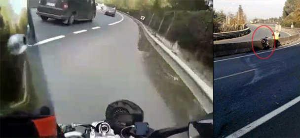 Motosikletçi kendi ölümünü çekti...