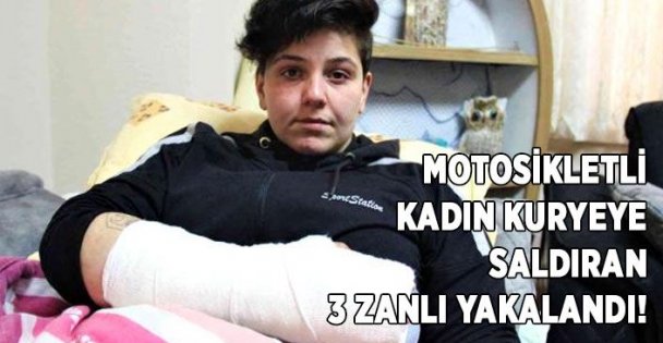 Motosikletli Kadın Kuryeyi Darbettikleri İddia Edilen 3 Zanlı Yakalandı