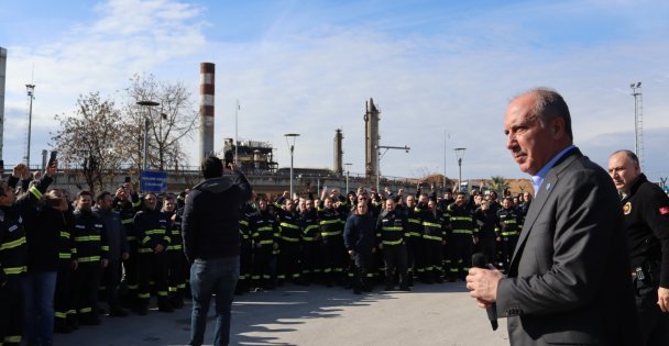 Muharrem İnce, eylemdeki TÜPRAŞ işçisini ziyaret etti