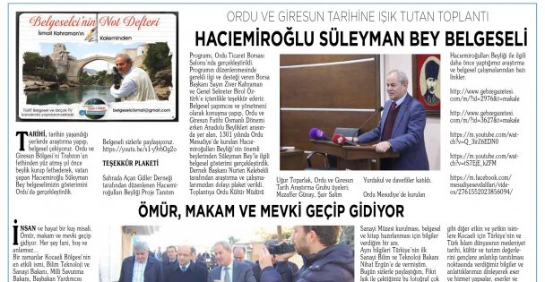 Ordu Ve Giresun Tarihine Işık Tutan Toplantı