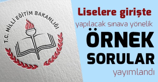 Örnek sorular yayınlandı