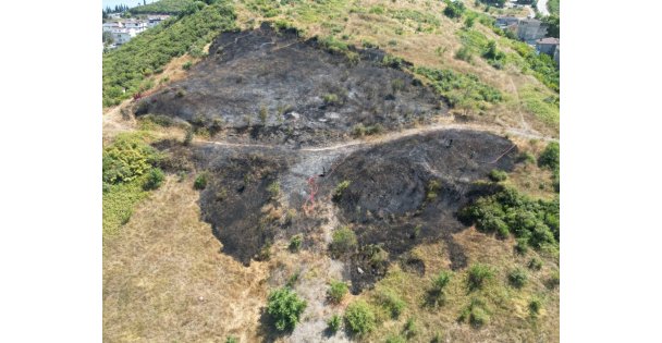 Otluk alanda çıkan yangın 20 dönüm alanı küle çevirdi