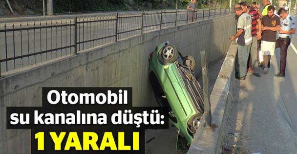 Otomobil su kanalına düştü
