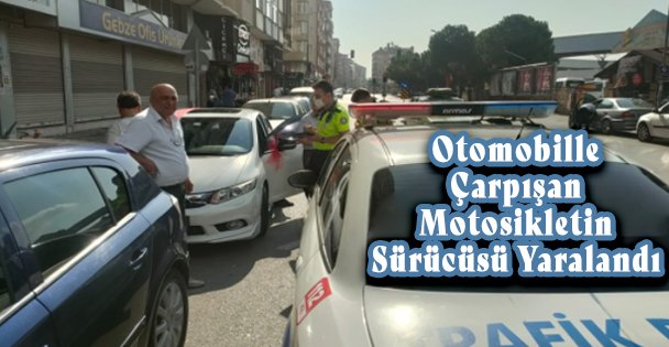 Otomobille Çarpışan Motosikletin Sürücüsü Yaralandı