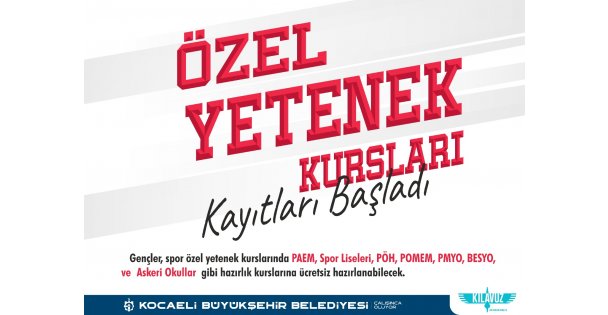 Özel Yetenek Kursları Kayıtları Başladı