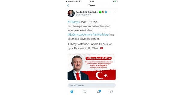 ‘'Saat 19.19 da hep birlikte balkonlarımıza