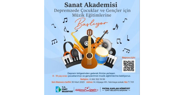 Sanat Akademisi, İzmit'e Gelen Depremzede Gençleri Bekliyor